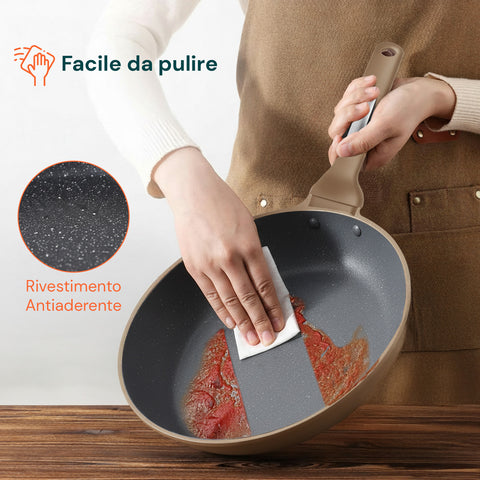 Batteria da Cucina Completa 13 Pezzi in Vari Colori con Mestoli Inclusi