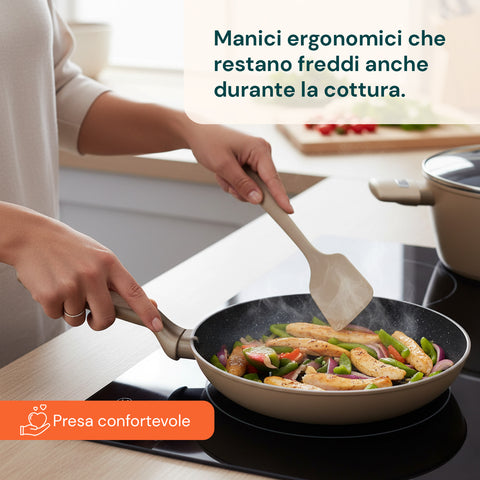 Batteria da Cucina Completa 13 Pezzi in Vari Colori con Mestoli Inclusi