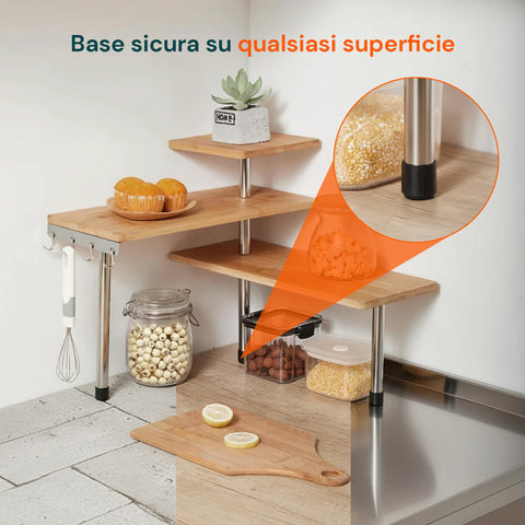 SCAFFALE ANGOLARE TELESCOPICO 4 Mensole 210948 Portaoggetti Per Bagno e SCAFFALE ANGOLARE TELESCOPICO 4 Mensole 210948 Portaoggetti Per Bagno e