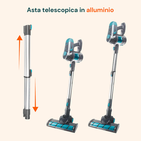 Aspirapolvere Senza Fili 150W con Batteria 22,2V e Autonomia 30 Min