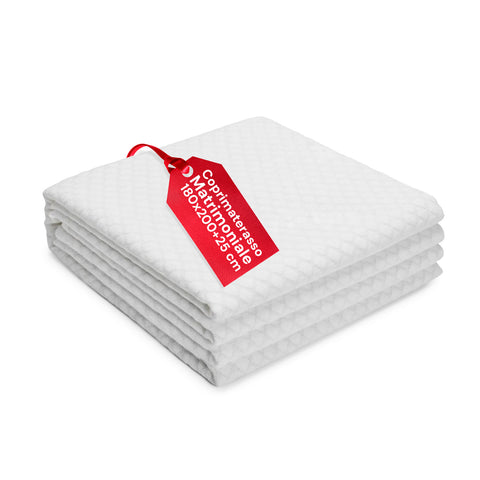 Coprimaterasso in Spugna 100% Poliestere – Estensibile e con Angoli Elasticizzati