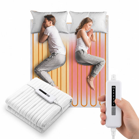 Coperta Termica Elettrica Coprimaterasso con Riscaldamento Rapido e 6 Temperature