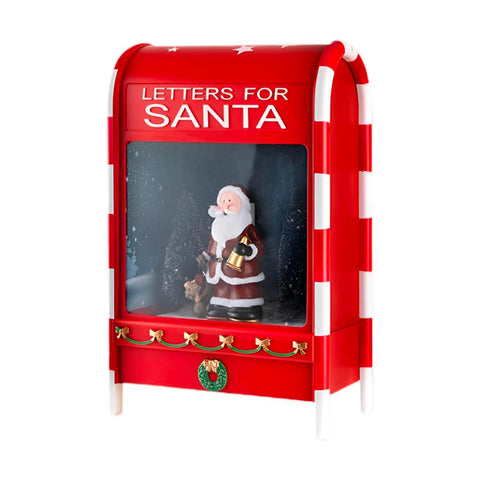 Cassetta Postale di Natale con Babbo Natale – LED, Musica e Effetto Neve