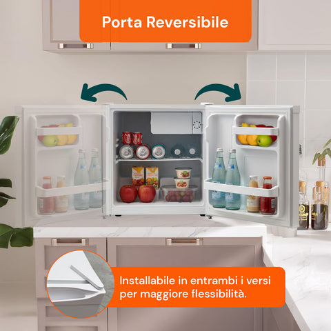 Mini Frigo 45L Bianco da Tavolo – Temperatura Regolabile da 2° a 12°C