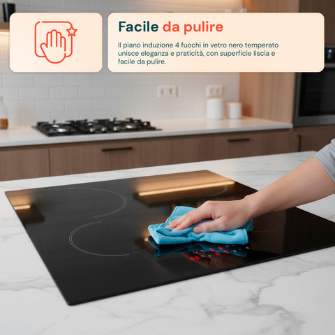 Fornello a Induzione da Incasso con 4 Zone Cottura – Potenza 7200W