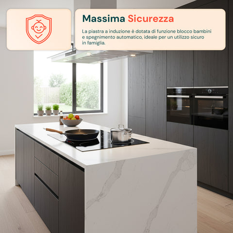 Fornello a Induzione da Incasso con 4 Zone Cottura – Potenza 7200W