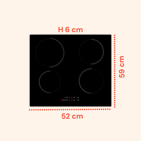 Fornello a Induzione da Incasso con 4 Zone Cottura – Potenza 7200W