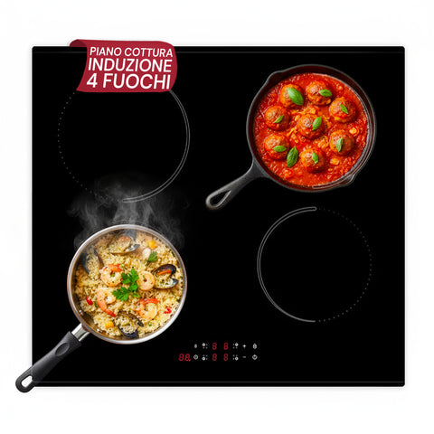 Fornello a Induzione da Incasso con 4 Zone Cottura – Potenza 7200W