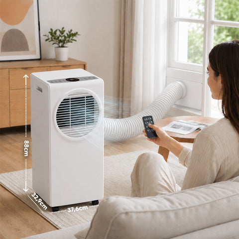 Condizionatore Portatile 9000 BTU 3 in 1 in ABS con Telecomando (Classe A R290), 895W + Timer 24h