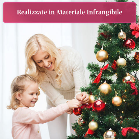 Kit Addobbi Natalizi 44 Pezzi Rosso e Oro – Con Punta a Stella