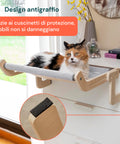 Letto pensile per gatti Puppy Lovers design antigraffio con cuscinetti di protezione, i mobili non si danneggiano grazie alla protezione integrata