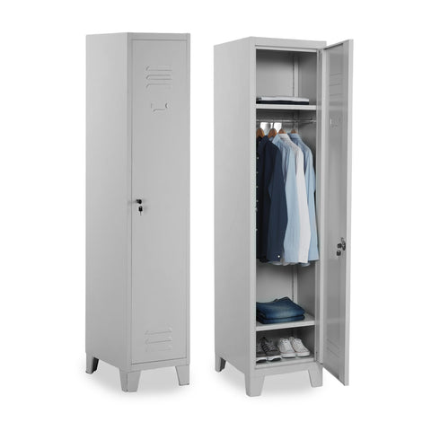 garden friend armadietto spogliatoio 1 posto grigio in acciaio con serratura e appendiabiti ean 8023755054755