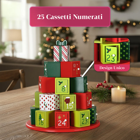 Calendari dell’Avvento – Versione Albero con Cassetti o Casette con Sticker