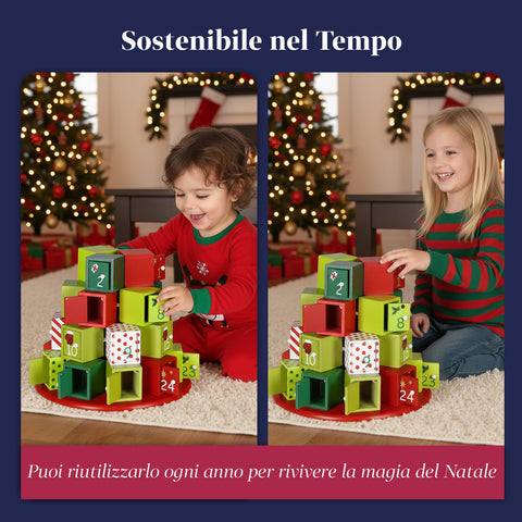 Calendari dell’Avvento – Versione Albero con Cassetti o Casette con Sticker