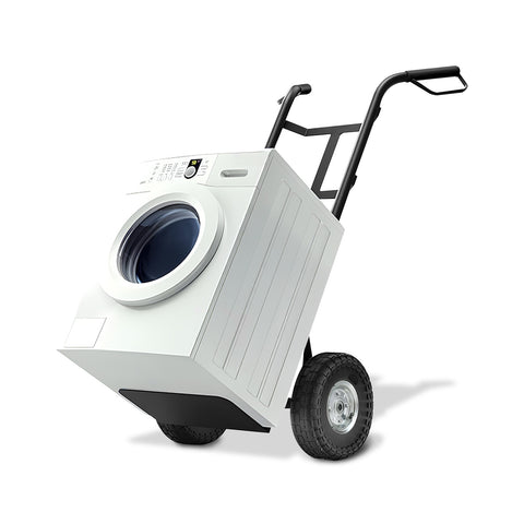 Carrello da Carico 250 kg in Acciaio Nero con Ruote Pneumatiche Resistenti