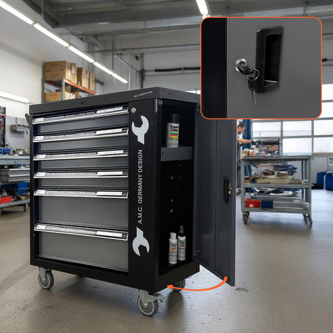 Cassettiera per Officina con Utensili Professionali e Struttura Robusta su Ruote