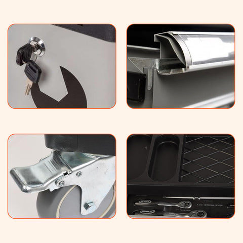 Cassettiera per Officina con Utensili Professionali e Struttura Robusta su Ruote