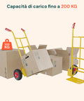 Carrello con piano di carico 35x20cm ampio e robusto per supporto stabile di oggetti ingombranti, scatole e materiali da costruzione