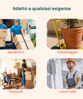 Carrello adatto a qualsiasi esigenza: spedizioni professionali, giardinaggio con vasi, traslochi domestici e lavori edili, versatile per ogni settore