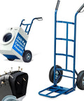Carrello da carico in acciaio blu 250 kg con ruote pneumatiche per trasporto industriale e domestico Ean-8023755040727
