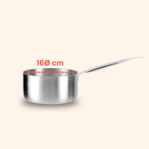 Casseruola Alta in Alluminio 16/20/24 cm con Manico Inox – Forno e Gas