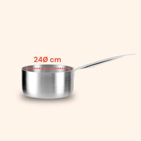 Casseruola Alta in Alluminio 16/20/24 cm con Manico Inox – Forno e Gas