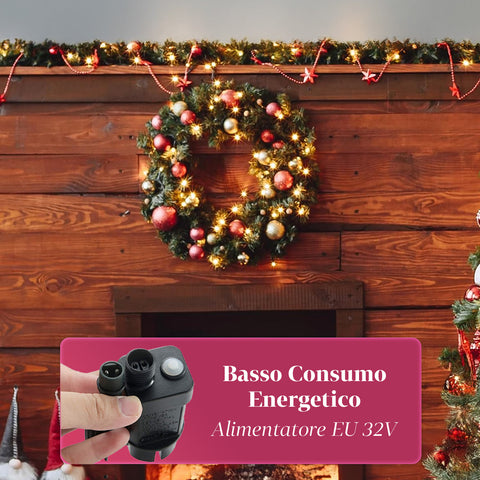 Luci Natale 1000 LED Bianco Caldo – Catena da 100 Metri per Esterni e Interni