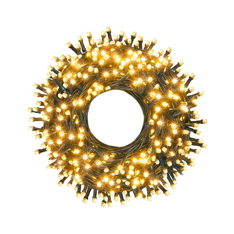 Luci Natale 1000 LED Bianco Caldo – Catena da 100 Metri per Esterni e Interni