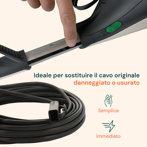 Cavo Alimentazione VK150 – Ricambio Compatibile 10m Grigio con Spina
