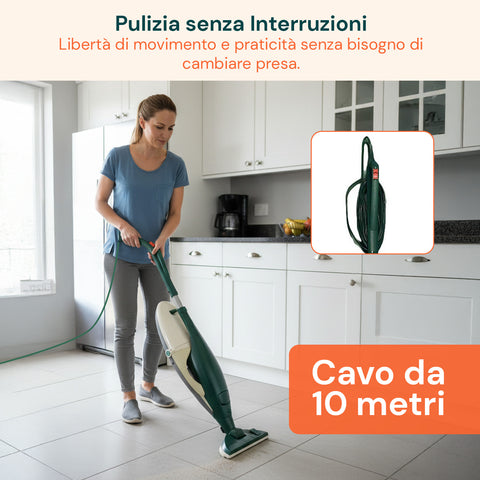 Cavo Alimentazione VK130/131 – Ricambio Compatibile 7-10m Verde con Spina