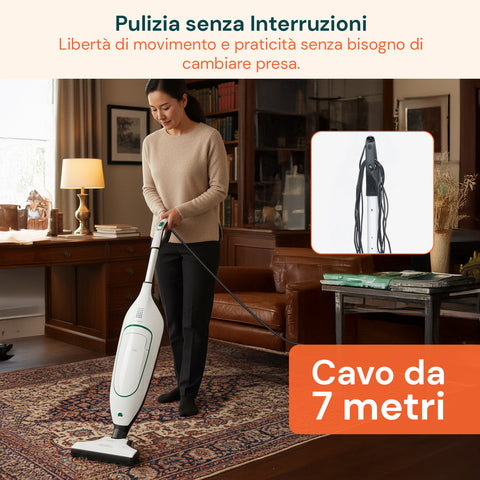 Cavo Alimentazione VK200 – Ricambio Compatibile 7-10m Grigio con Spina