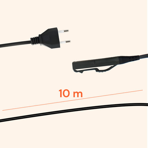 Cavo Alimentazione VK200 – Ricambio Compatibile 7-10m Grigio con Spina