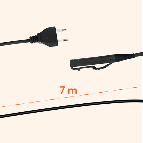 Cavo Alimentazione VK200 – Ricambio Compatibile 7-10m Grigio con Spina