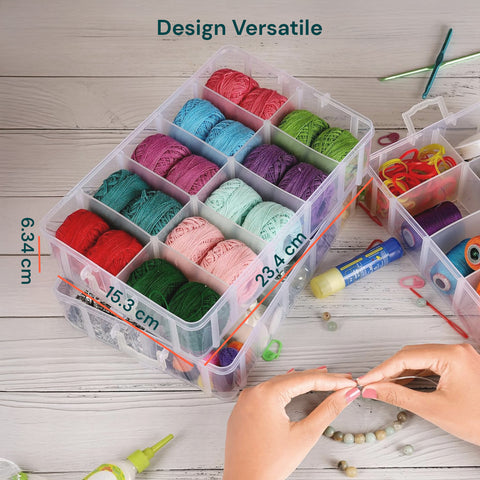 Organizer in Plastica a 5 Livelli con Maniglia e Scomparti Rimovibili