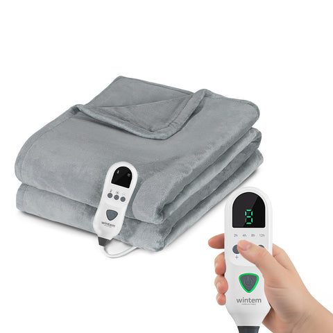 Coperta Termica Matrimoniale Fluffy Coprimaterasso Lavabile in Flanella con Timer 9H