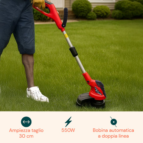 Decespugliatore Elettrico Regolabile – 550W e Sistema Tap & Go