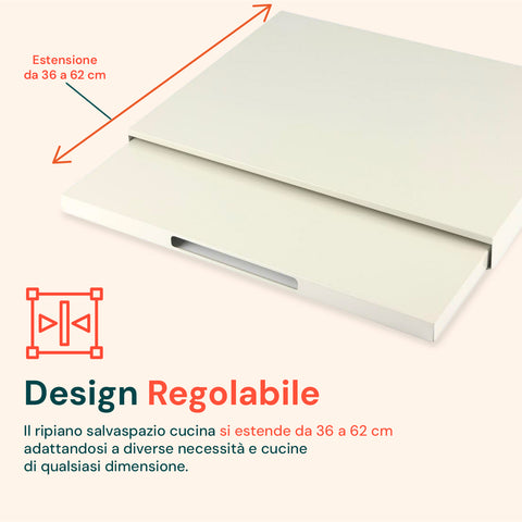 Organizer da Cucina con Ripiano Estraibile Salvaspazio per Forno a Microonde