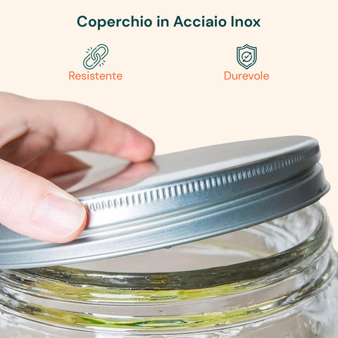 Dispenser in Vetro 4L con Rubinetto per Acqua, Succhi, Tè e Bevande Fredde