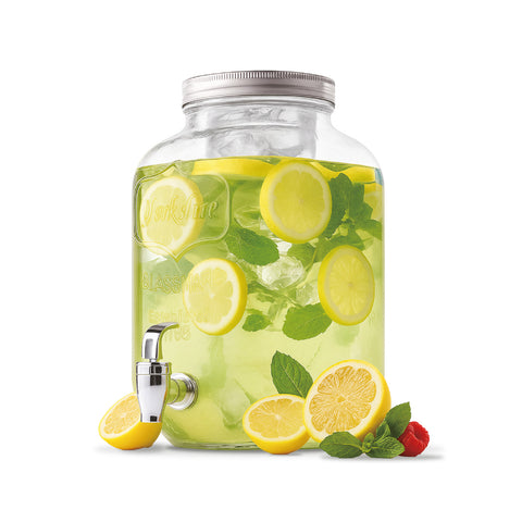 Dispenser Bevande in Vetro 8L con Rubinetto in Acciaio