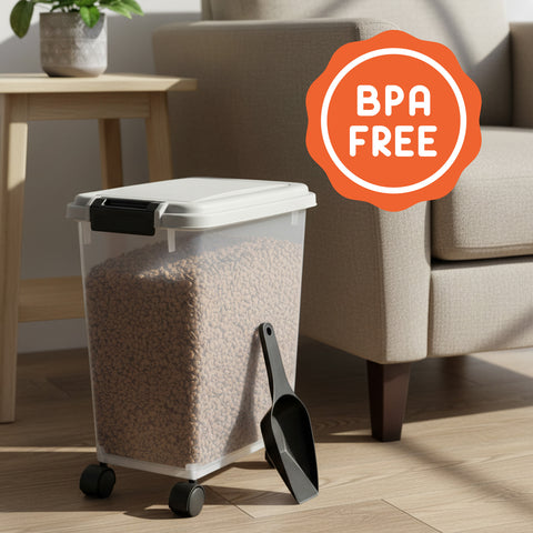 Dispenser Cibo per Cani e Gatti – 18L con Chiusura Ermetica