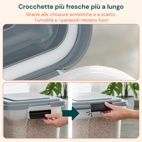 Dispenser Cibo per Cani e Gatti – 18L con Chiusura Ermetica