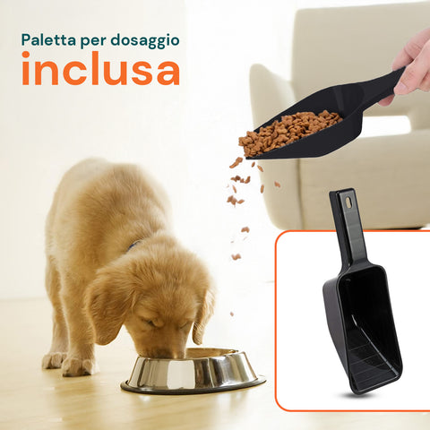 Dispenser Cibo per Cani e Gatti – 18L con Chiusura Ermetica