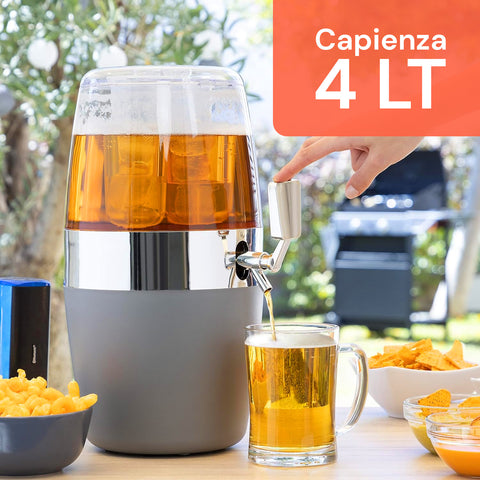 Contenitore bevande Avilia capacità 4 litri perfetto per ambiente esterno, aperitivo con snack e patatine, atmosfera conviviale