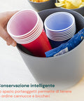 Contenitore bevande Avilia con conservazione intelligente, spazio portaoggetti per tenere in ordine bicchieri colorati e cannucce