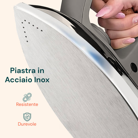Ferro da Stiro a Caldaia 2000W – Piastra Inox e Vapore Continuo