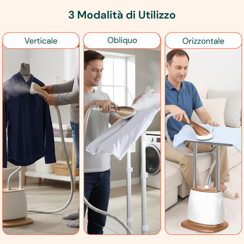 Ferro da Stiro a Vapore Verticale  1580W con Accessori e Serbatoio 1500ml