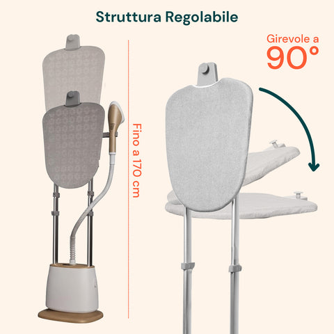 Ferro da Stiro a Vapore Verticale  1580W con Accessori e Serbatoio 1500ml