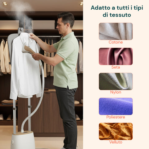 Ferro da Stiro a Vapore Verticale  1580W con Accessori e Serbatoio 1500ml