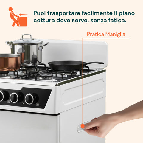 Cucina a Gas 4 Fuochi con Vano Portabombola – Per Interni ed Esterni