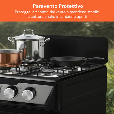 Cucina a Gas 4 Fuochi con Vano Portabombola – Per Interni ed Esterni